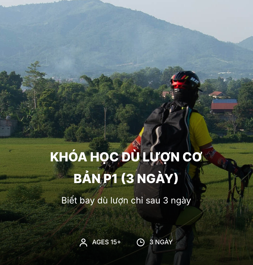 MAY PARAGLIDING - Tặng 100% khóa học bay trị giá 9.000.000đ